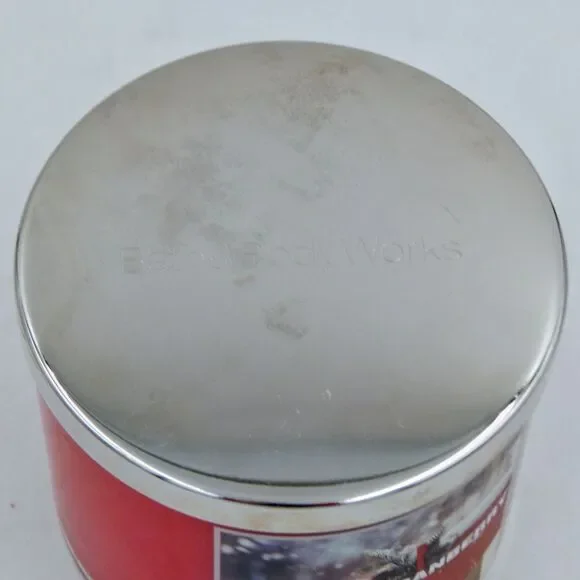 Bath & Body Works Slatkin FROSTED CRANBERRY Scented 3-Wick Candle 14.5 oz - Picture 6 of 8